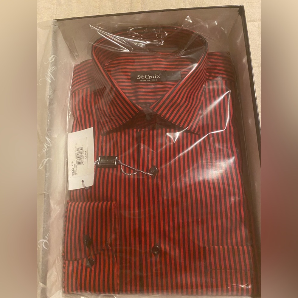 St. Croix Mens Dress Shirt, 100% Cotton, size L